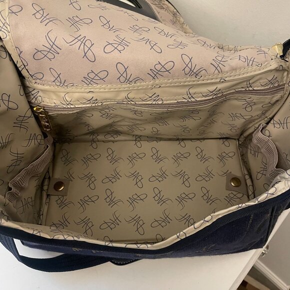 Vintage DVF Diane Von Furstenberg Floral Tapestry Case Bag Women Blue Travel - Picture 7 of 12